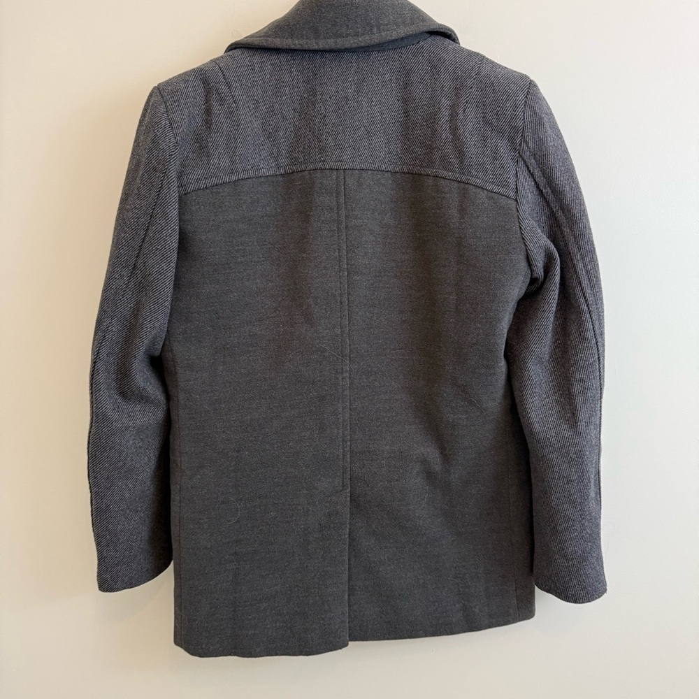 Charcoal Double-Breasted Pea‎ Coat - Picture 7 of 13
